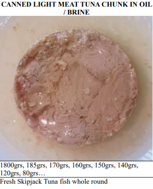 2. CANNED LIGHT MEAT TUNA CHUNK IN OIL or BRINE from Vietnam